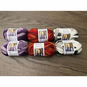Red Heart Boutique Sashay Yarn Lot 6 Mixed Colors